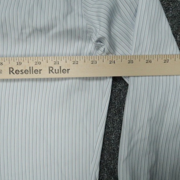 Brioni Shirt Mens XL Blue White Striped 100% Cotton Button Up Dress Italy * - Picture 8 of 13